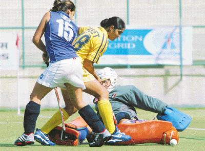 Jasjeet Kaur tore the Italian defence to shreds with a hat-trick as India won 5-0 in the Indira Gandhi Gold Cup Hockey Tournament in New Delhi