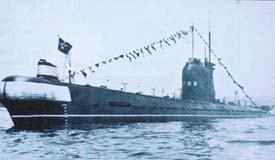 A file photograph of the 1800-tonne Russian atomic submarine, the Kursk 