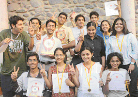 Winner with the prizes after the end of the 59th annual athletics championship of Punjab  Engineering College, Chandigarh, on Sunday.