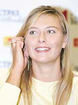 Maria Sharapova at a press conference in Moscow on Monday
