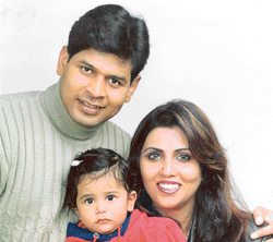 Ritu Kolentine with husband Major Felix and daughter Renee