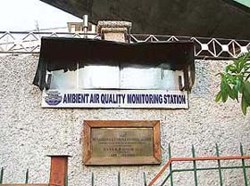 The ambient air quality monitoring unit, which has gone missing from its place in Ludhiana