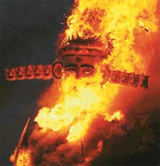 Ravana’s effigy goes up in flames in Daresi Ground in Ludhiana on Dasehra