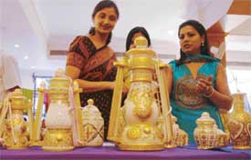 Items on display at an exhibition organised at Satluj Club in Ludhiana on Wednesday