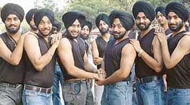 Youngsters line up for the Mr Singh International Contest-2005 in Chandigarh on Thursday. The mega finale for the contest will be held in Amritsar on November 26