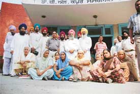 Parents of students in the Dr B.L. Kapur Memorial Hospital School of Nursing stage a protest against the fee hike in Ludhiana