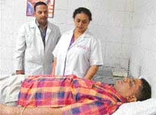 Mr Sudhir Moudgil, a businessman, donates blood for the 91st time in Ludhiana on Saturday