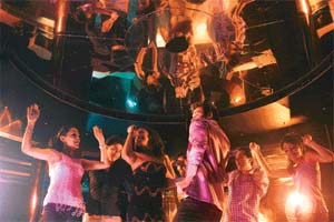 Rocking on board at the liners disco