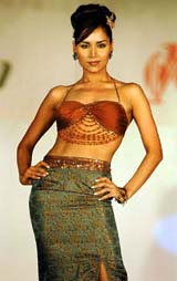 A model at the launch of Indian wear and fashion jewellery in Mumbai on Saturday evening.