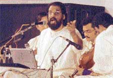 Singer Yesudas performs at a musical night in Ludhiana