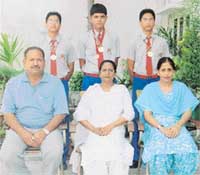 Students of St. Thomas Senior Secondary School, Ludhiana, who won gold medal in the All-India Inter-School Shooting Championship held in Dehra Dun recently