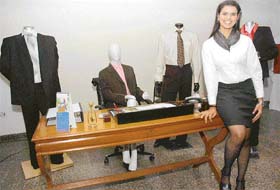 WOMAN ENCOMPASSES MAN: Male models didnt dare to step out on the ramp sans female company and a young hostess takes over the bosss office