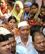 Employees of Delhi University participating in a demonstration against the UGC & Privatisation at Jantar Mantar in the Capital on Tuesday