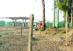 A view of the upcoming petrol pump at Chakk Gujjran village on the Jalandhar-Hoshiarpur road.