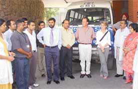 CMCH flag off a medical team for earthquake victims of J and K from Ludhiana on Thursday