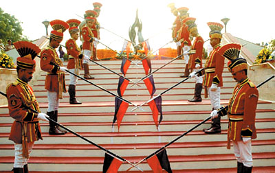 Tributes being paid to martyrs of Delhi Police who laid down their lives in the line of duty on the occasion of Police Commemoration Day Parade at New Police Lines in the Capital on Friday