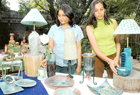 Potters Shreyashi Agarwal and Aditi Saraogi.
