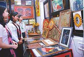 Designer articles on display at an exhibition organised by students of NIFD,