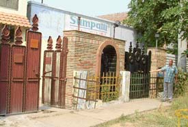 The gate of a factory, Citizen International, closed with iron grills in Ludhiana. 