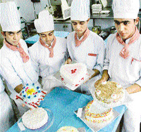 Students display cakes at Food Craft Institute in Chandigarh