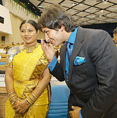 Tara and Saif Ali Khan who won the best actress and best actor awards, respectively, at national films award ceremony in New Delhi on Friday night.