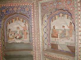 Frescoes of the Chitta Akhara near the Golden Temple have been damaged while plastering and painting.