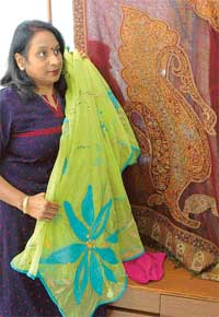Kusum Gupta displays her embroidered wear