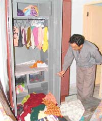 The ransacked almirah of Mr Ashwani Kumar in Ludhiana on Tuesday