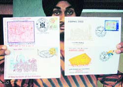 Special postal covers and date cachet designed by H.P. Singh, Gen-Secy, Philatelic Club. 