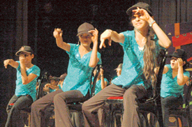 Students of Shivalik Public School, Mohali, perform at their annual prize distribution function on Wednesday. 