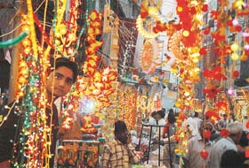 Decorative lights from China have flooded Ludhiana markets for Divali