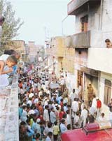 The godown of a hosiery that caught fire in Ludhiana on Thursday