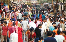 Shoppers throng Sarojini Nagar market, where bomb blasts killed many recently in the Capital on Monday.
