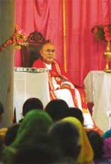 The most Rev Joel V. Mal being felicitated by people of Chandigarh Diocese at a function held in Kalvary Church on Monday