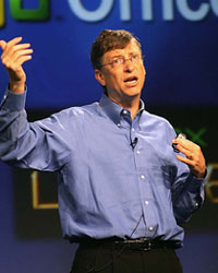 Microsoft Chairman Bill Gates announces in San Francisco on Tuesday online enhancements to Microsofts Windows operating system and other popular software programmes, hoping to defuse a growing threat from Google Inc. and other fast-moving challengers. 