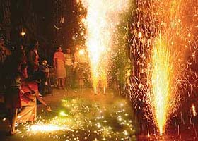DAZZLING: City residents celebrate festival of lights in Chandigarh on Tuesday evening