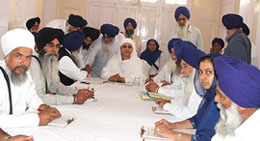 SGPC president Bibi Jagir Kaur presides over the last meeting of the outgoing executive committee at Gurdwara Alamgir, near Ludhiana, on Wednesday.