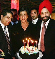 Bollywood superstar Shah Rukh Khan celebrates his 40th birthday on Wednesday at the Chopra Centre and Spa at Dream Hotel in New York