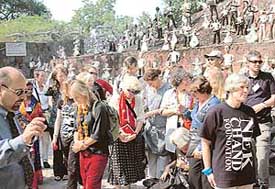 Delegates from the UK, the USA, Australia, New Zealand, Canada and India at the Rock Garden in Chandigarh on Friday