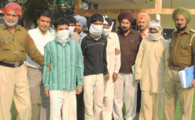 Members of the Bangalle tribe, who have been arrested on the charge of committing 40 robberies