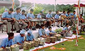 Students of Vivek High School, Sector 38, Chandigarh, present a cultural programme in connection with founders day celebrations on Saturday.