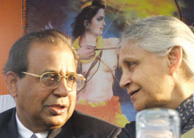 Delhi Chief Minister Sheila Dikshit and BJP MLA and Leader of the Opposition in the Delhi Assembly during the opening ceremony of the 14th Archery Championship in the Capital on Saturday