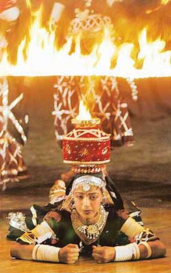 A schoolgirl performs Kaal Beliya, a classical dance form, at BBK DAV College in Amritsar on Saturday. The schoolgirls were performing the traditional Rajasthani dance as part of the celebrations for the All-India Youth Festival