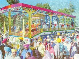 The Gurgaddi is taken out in a procession during the nagar kirtan