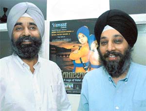 Bakhtawar Singh and Navneet Singh at Vismaad, their office in Mohali