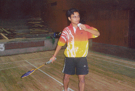Oscar Bansal practises at the Panjab University sports centre.