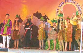 Students of USPC Jain present a programme on the annual function of the school in Ludhiana