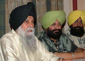 Former Finance Minister and senior Akali leader Capt Kanwaljit Singh talks to mediapersons in Jalandhar