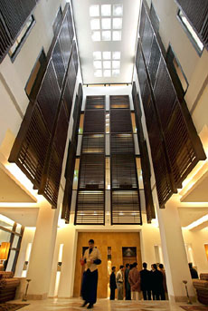 A view of a hall in Kabul Serena Hotel, the first five-star hotel opened in Afghanistan on Tuesday.