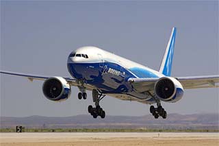 A file photo of a Boeing 777-200LR Worldliner. The airplane took off from Hong Kong on Wednesday evening flying eastbound to London, attempting to set a world distance record